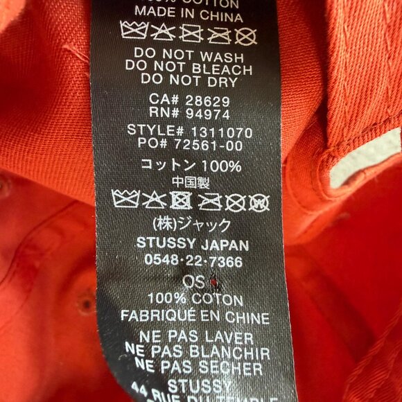 Stussy Cap Hat Orange Low Pro Basic Stock #1311070 One Size Japan - Picture 11 of 11